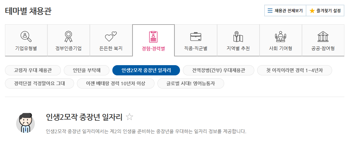 장년 워크넷 홈페이지