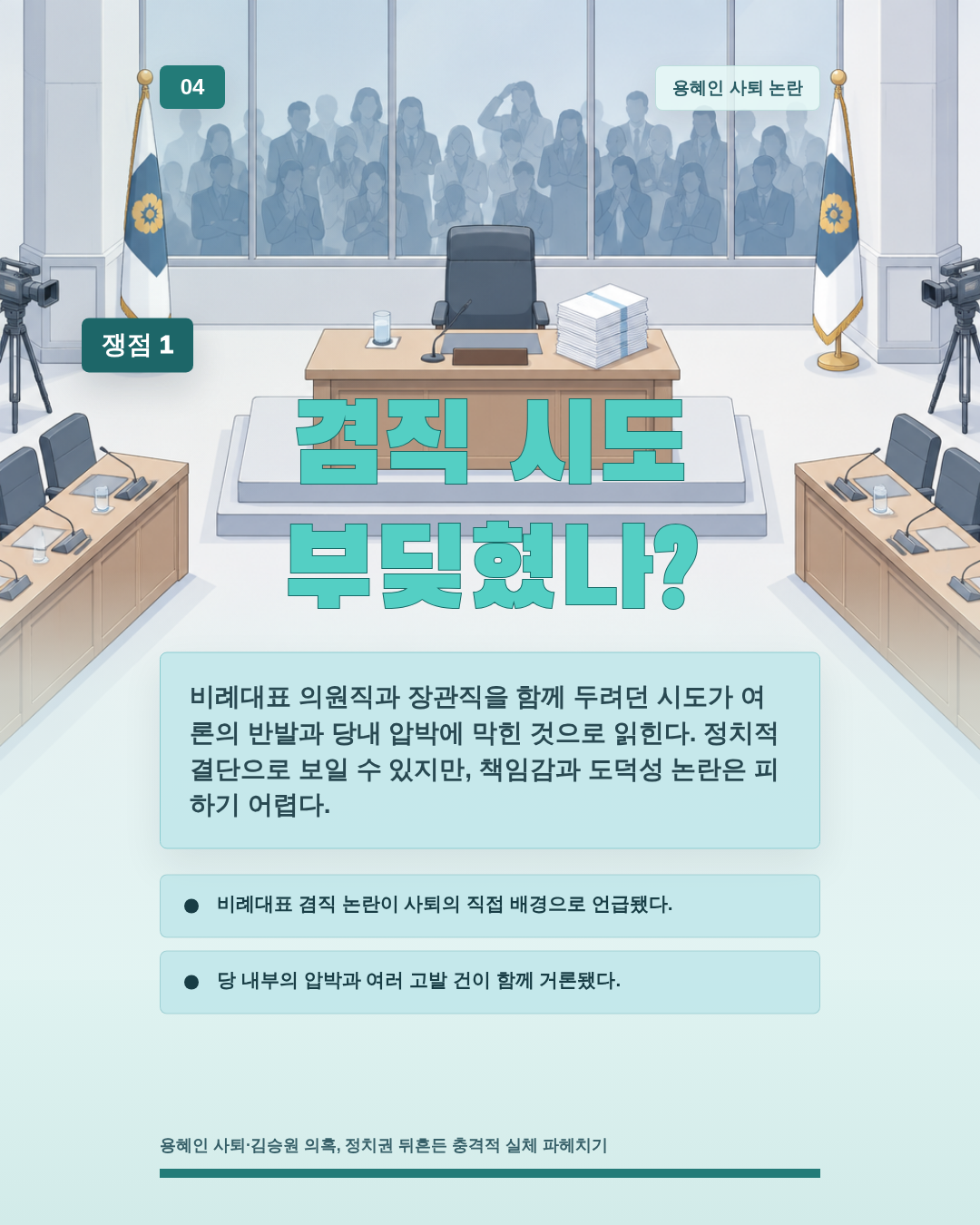 겸직 시도 부딪혔나?