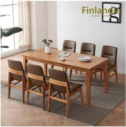 핀란디아 뉴오스턴 원목 6인식탁세트(의자6), 단품