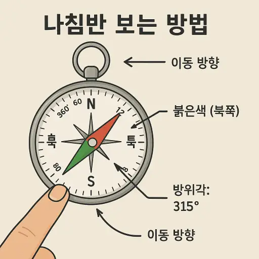 나침반 보는 방법 총정리