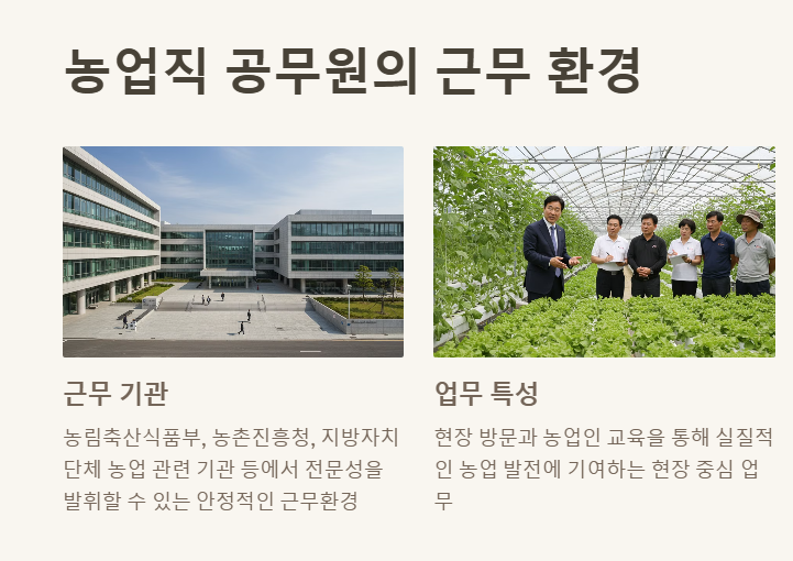 농업직 공무원 근무 환경