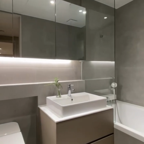 욕조가 있어 깔끔하게 사용이 가능한 화장실