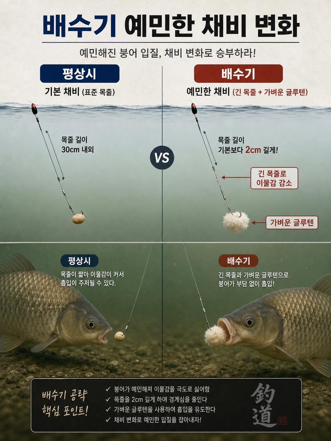 배수기 예민한 채비 변화