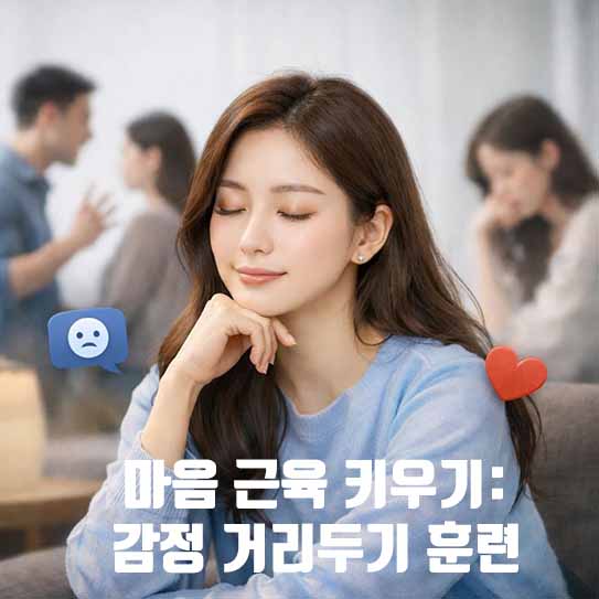 감정 거리두기, 마음 근육, 감정 조절, 감정 관리, 스트레스 해소, 정신 건강, 마인드풀니스, 심리 훈련, 감정 다루기, 내면 강화