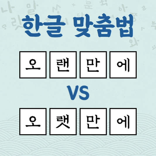 오랜만에 오랫만에