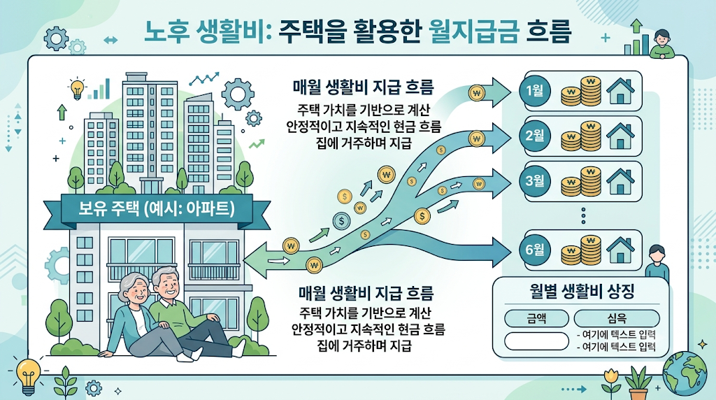 집을 담보로 매월 노후 생활비를 받는 주택연금 개념