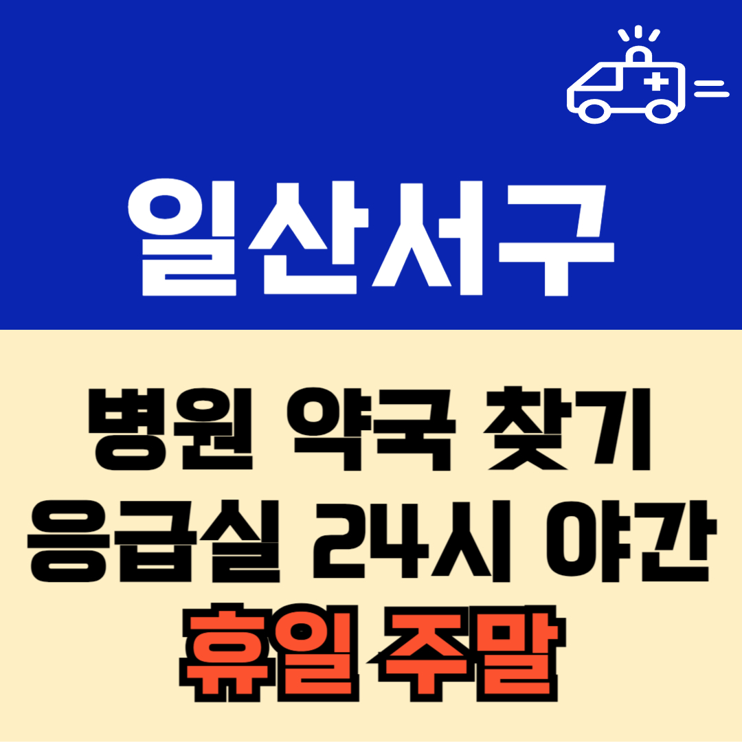 고양시 일산서구 주말 일요일 공휴일 24시 심야 약국 병원 응급실 : 빠르게 찾기!!