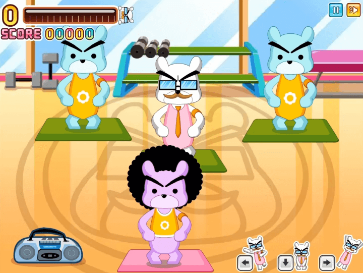 살빼는-곰씨-플래시게임-시작-화면