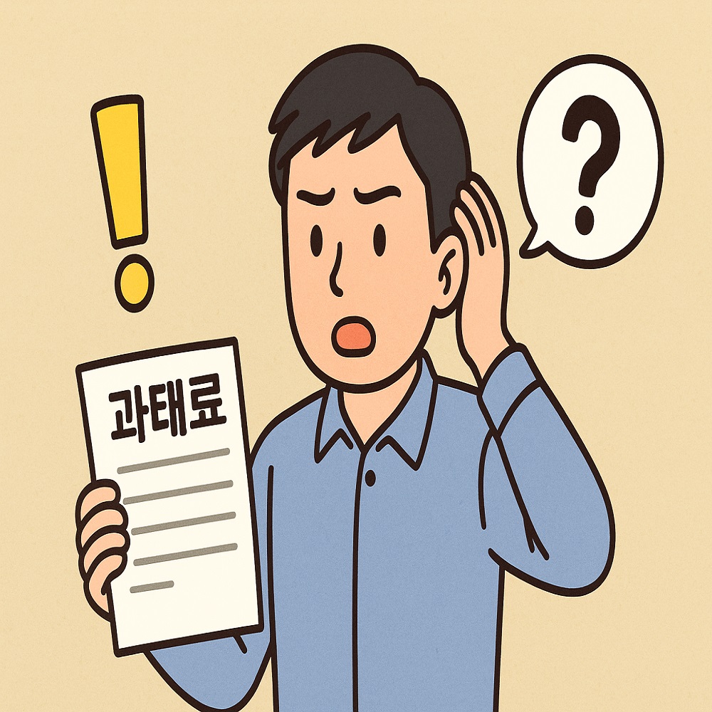 과태료를 범칙금으로 전환할지 고민하는 그림