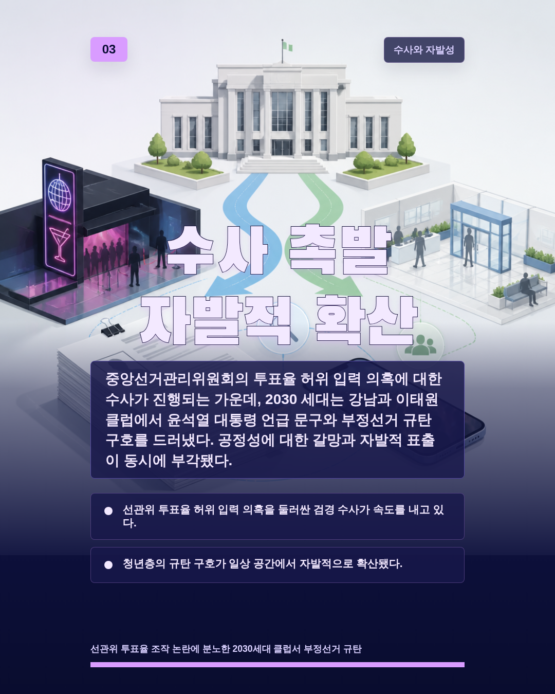 수사 촉발 자발적 확산