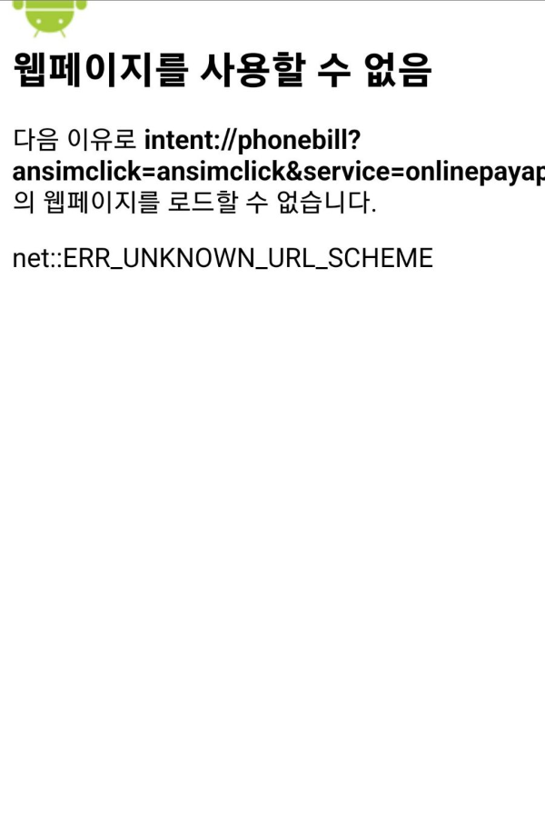 웹페이지를 사용할 수 없음 오류