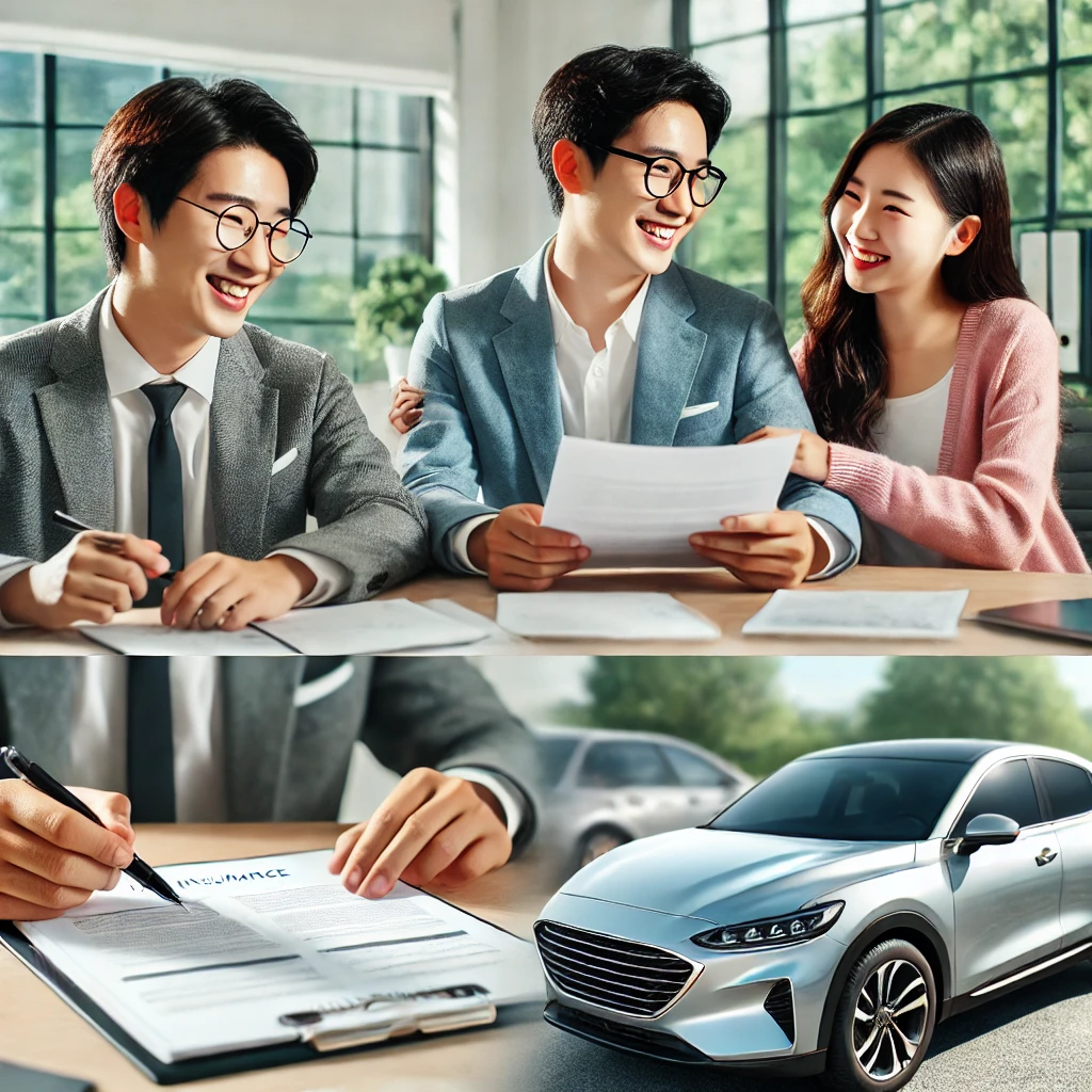 자동차 할인보험에 대해 상담하는 모습
