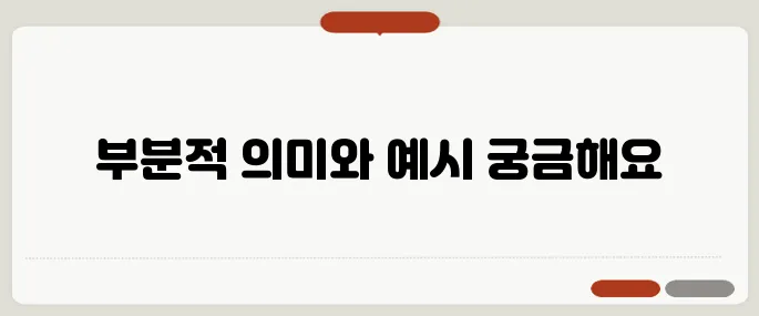partial 뜻과 부분적 표현 정리