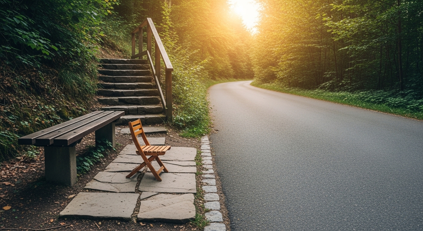 길 위에서 잠시 멈춘 것뿐.
나는 내 길을 벗어난 적이 없었어요.
단지 천천히 가고 있었을 뿐.
