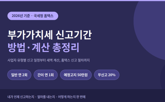 부가가치세 신고기간 납부방법 계산