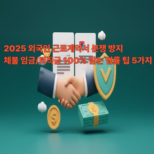 2025 외국인 근로계약서 분쟁 방지: 체불 임금/퇴직금 100% 받는 법률 팁 5가지