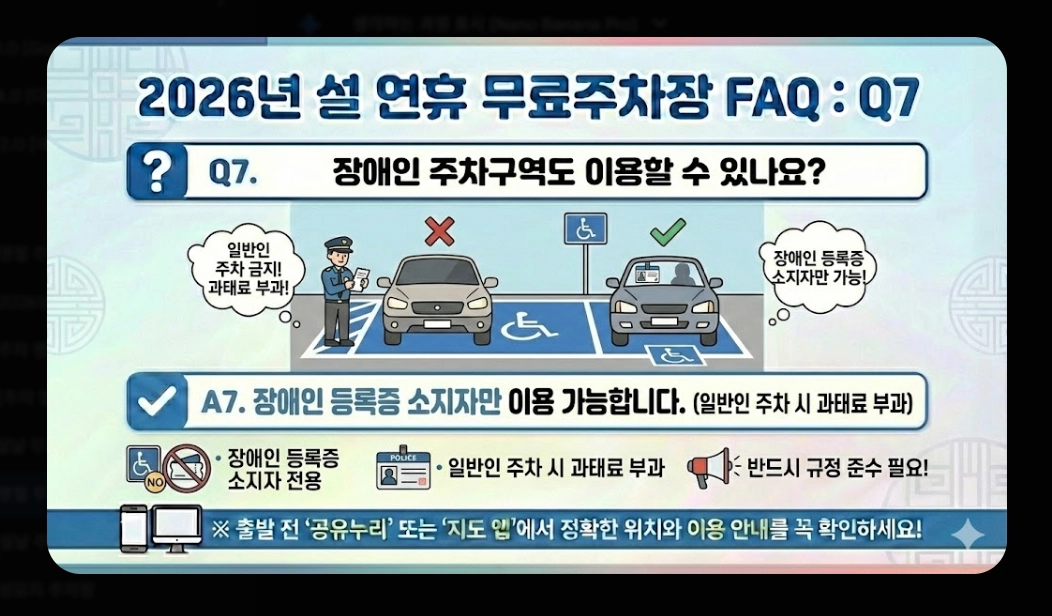 명절 무료주차장 확인(2026년, 설 연휴, 개방 현황)(+ 조회 방법)