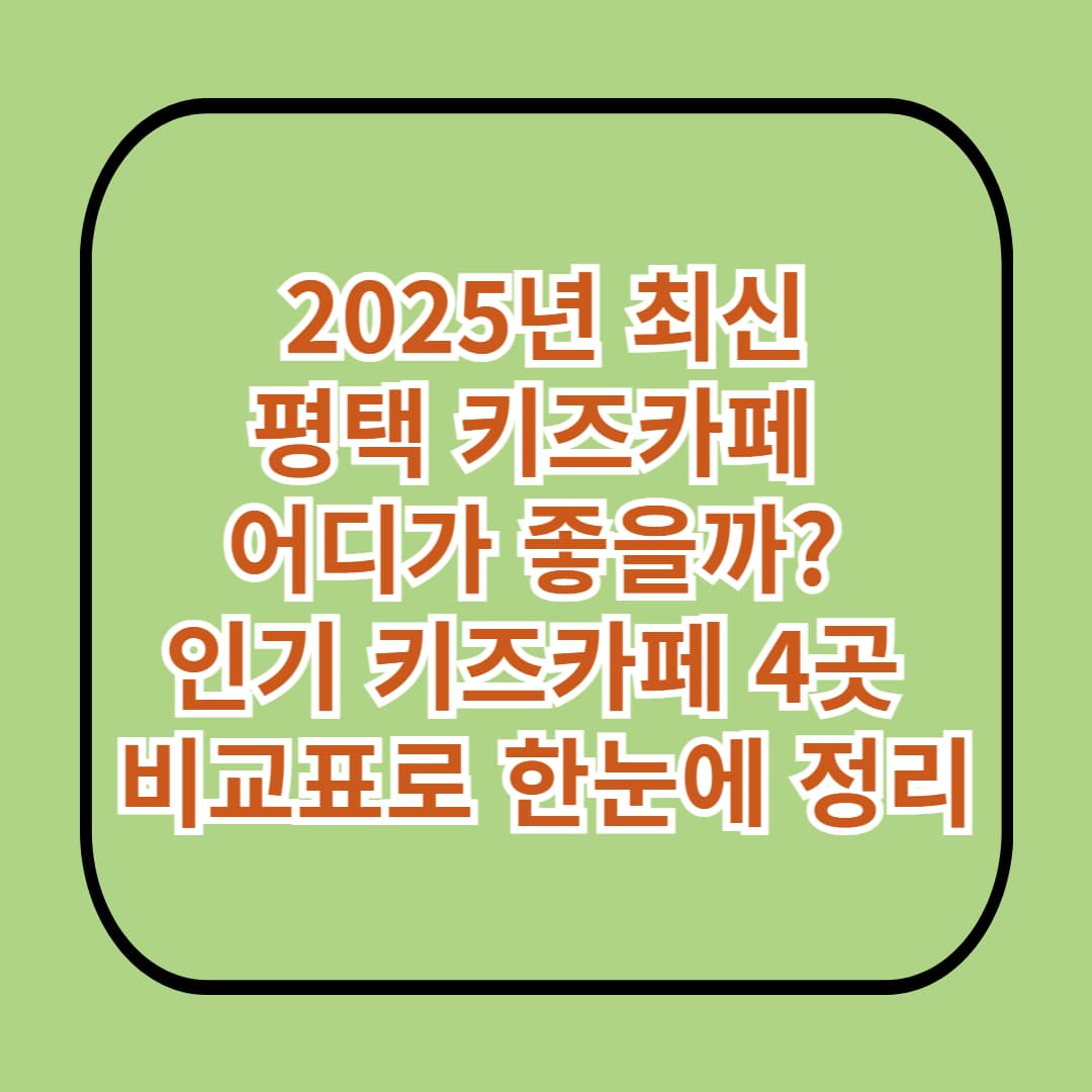 평택 키즈카페 어디가 좋을까? 인기 키즈카페 4곳 비교표로 한눈에 정리! (2025년 최신)