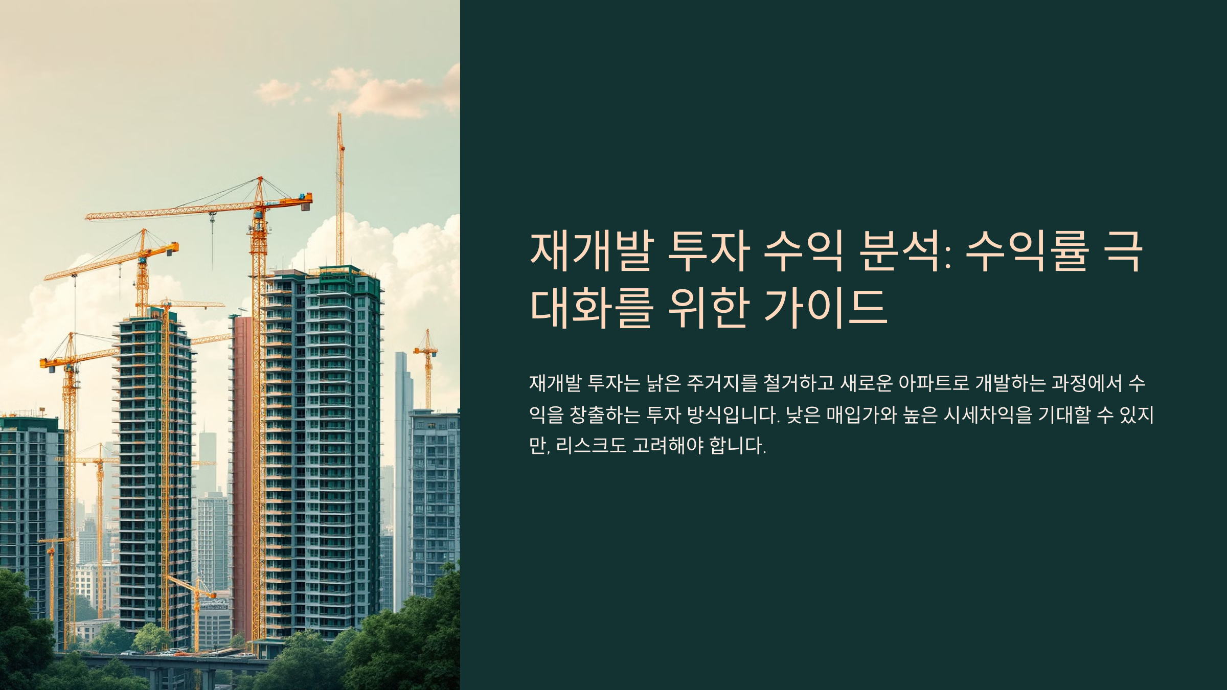 재개발 투자 수익 분석!