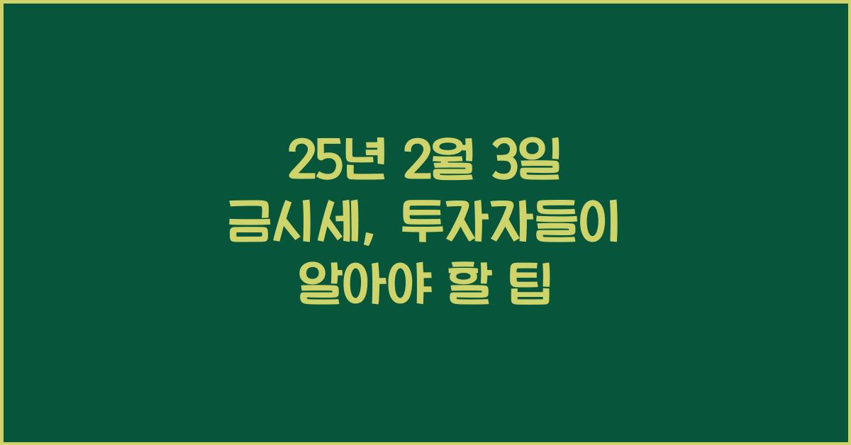 25년 2월 3일 금시세