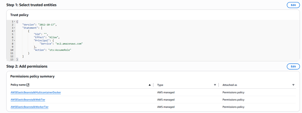 IAM Role - aws-elasticbeanstalk- service-role