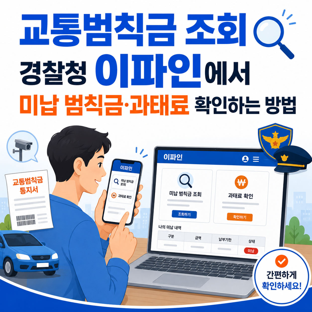 교통범칙금 조회|경찰청 이파인에서 미납 범칙금·과태료 확인하는 방법