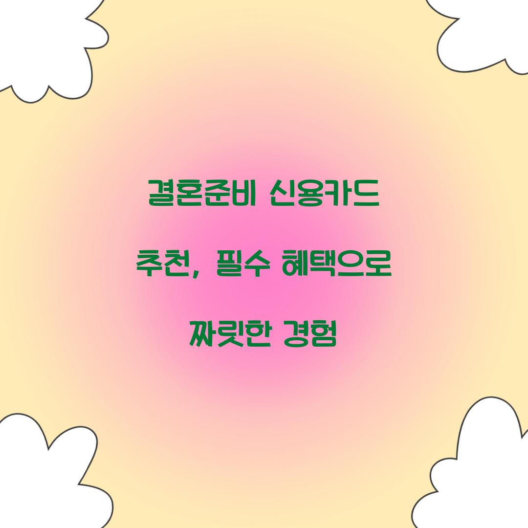 결혼준비 신용카드