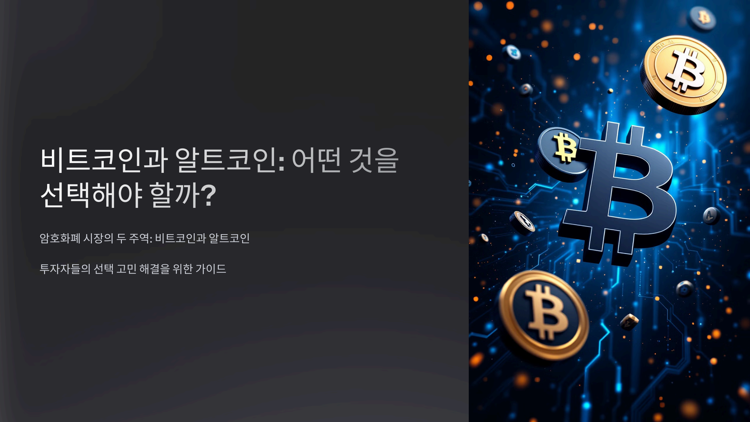 비트코인과 알트코인: 어떤 것을 선택해야 할까?