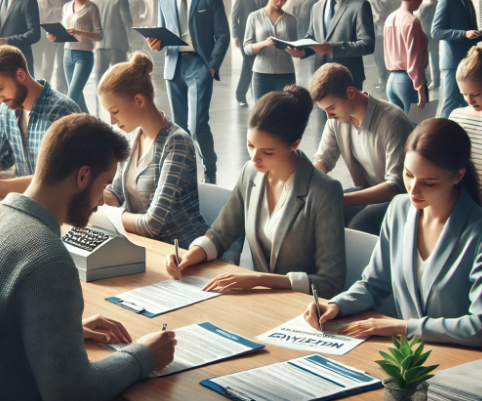 지원금 신청하는 장면