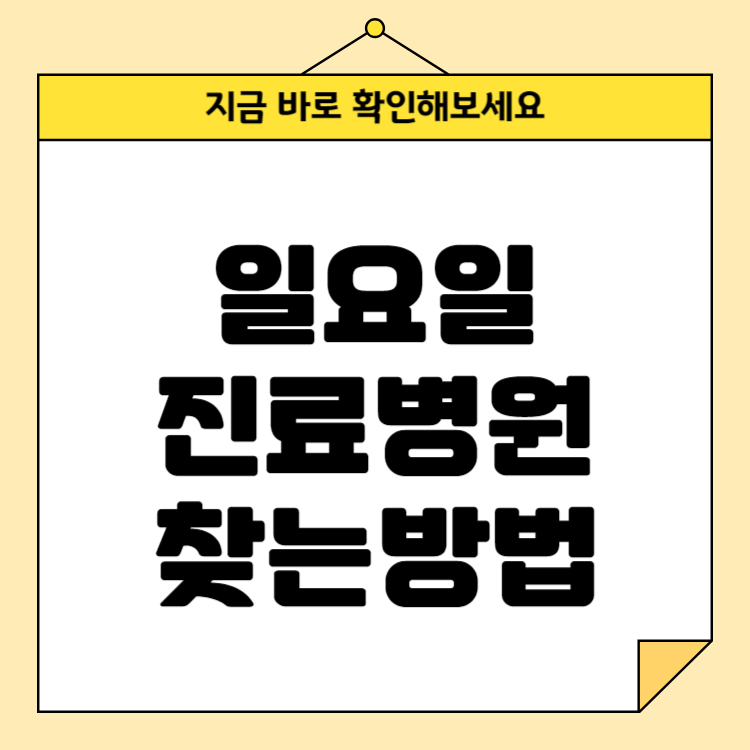 일요일 진료 병원 찾는 방법