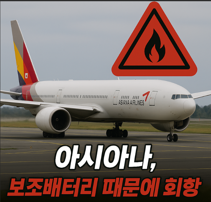 아시아나 보조배터리 분실로 긴급 회항