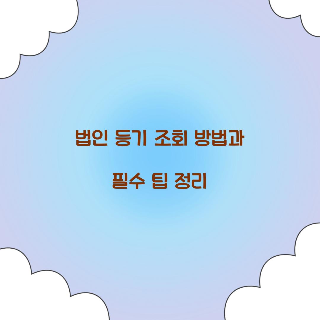 법인 등기 조회
