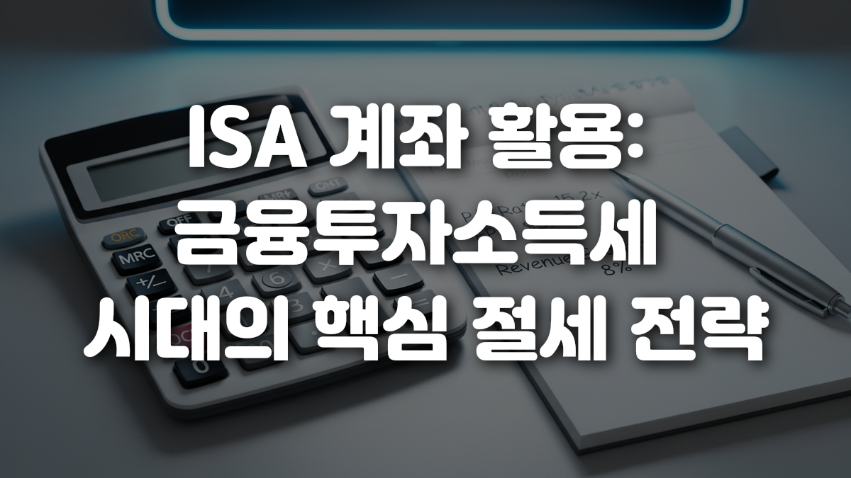 ISA 계좌 활용 금융투자소득세 시대의 핵심 절세 전략