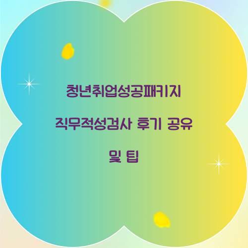 청년취업성공패키지 직무적성검사 후기 공유