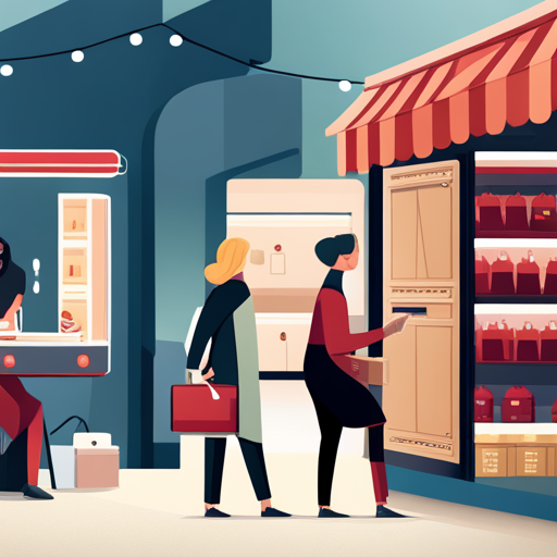 마켓에서 물건을 사거나 구경하는 이미지