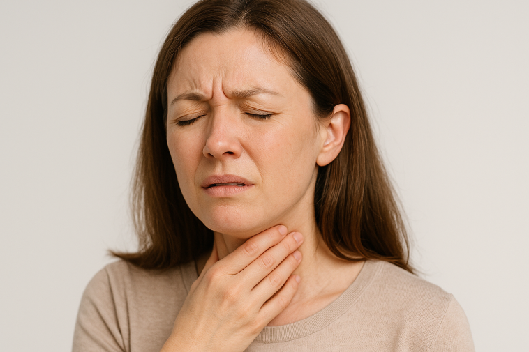 목이 간질간질하고 마른기침이 납니다