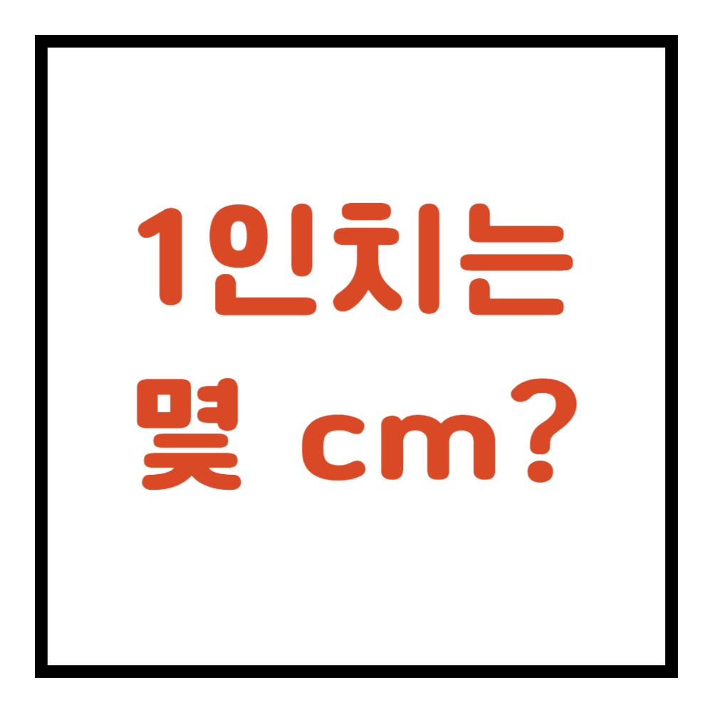 1인치는 몇cm? 센티미터