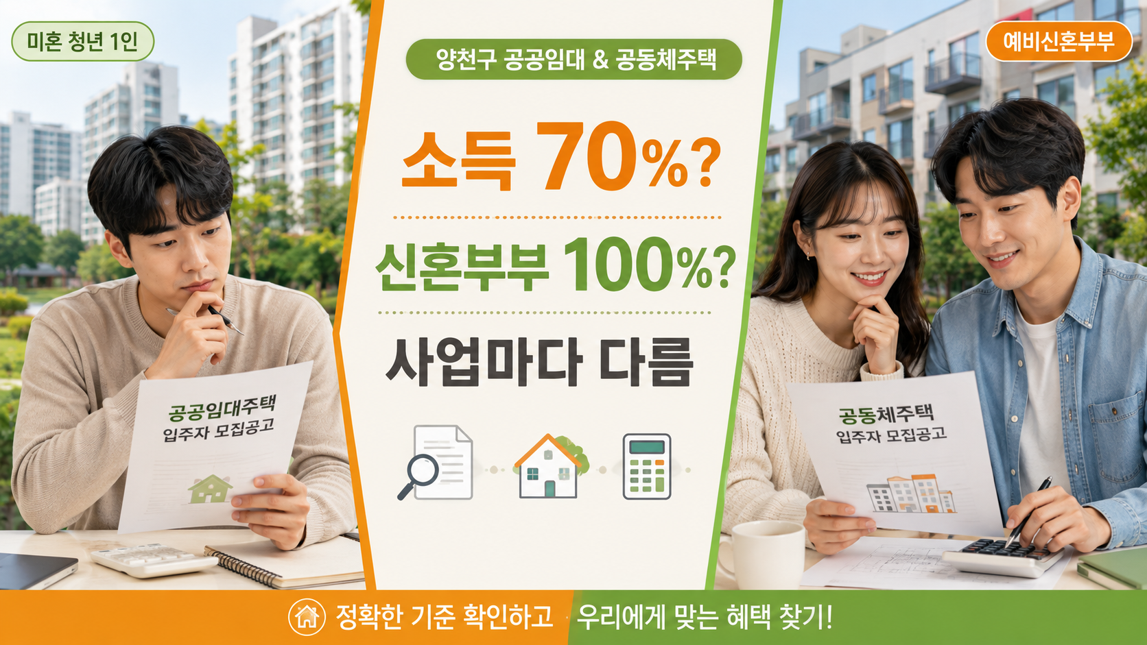 양천구 공동체주택 청년은 소득 70%, 신혼부부는 100%? 신청 전 다른 기준 확인