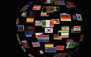 축구공 모양의 국가들 사진