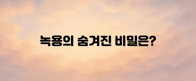 녹용 효능 및 섭취 시 주의사항 정리