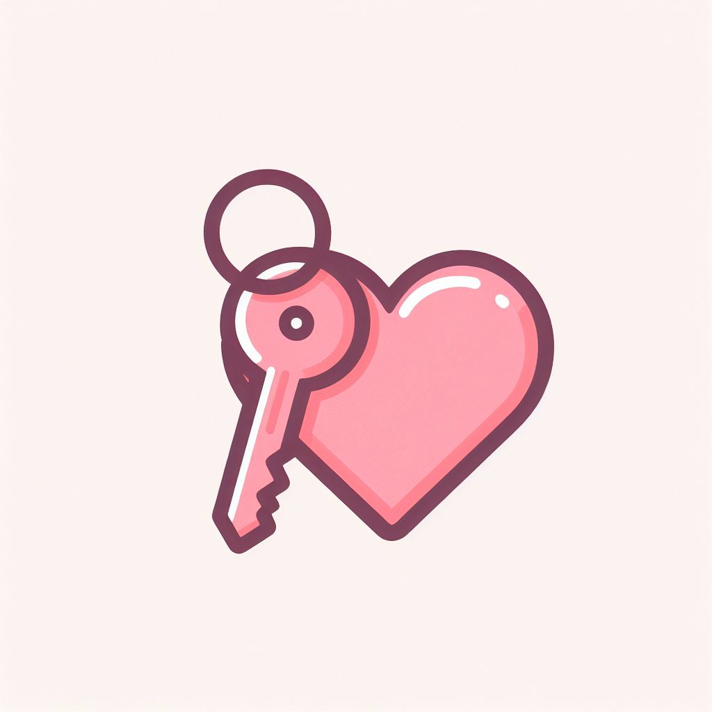 분홍색 하트와 키링 로고 4