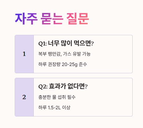 식이섬유 자주 묻는 질문 (Q&amp;A) 1