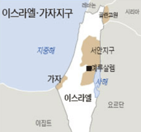 이스라엘 팔레스타인 지도