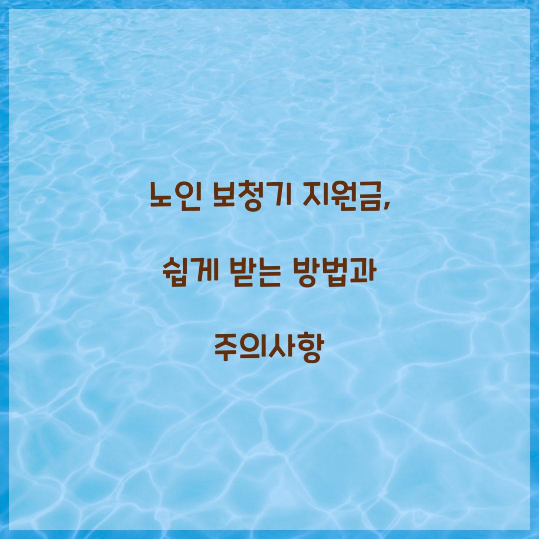 노인 보청기 지원금