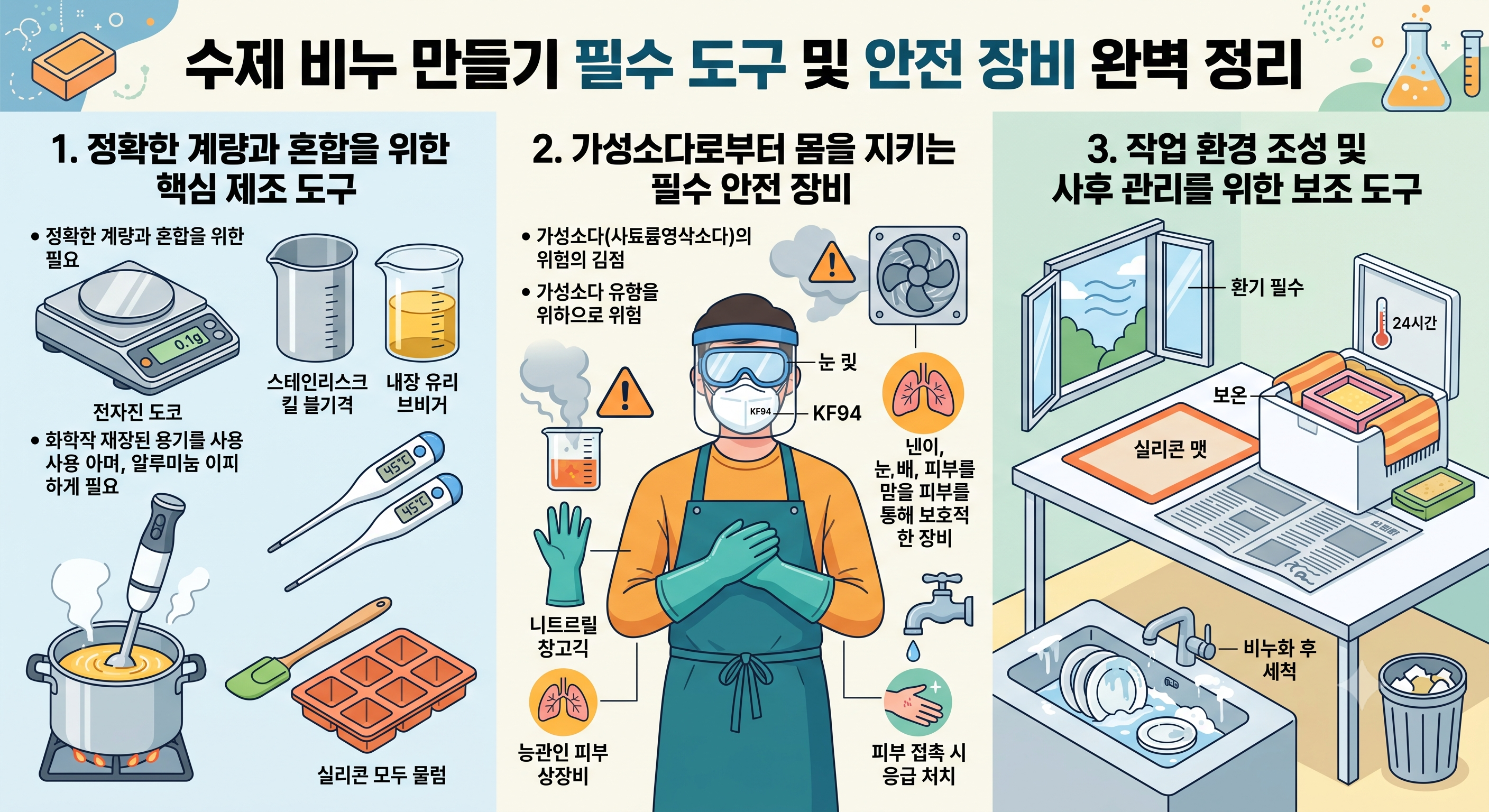 수제 비누 만들기 필수 도구 및 안전 장비 완벽 정리