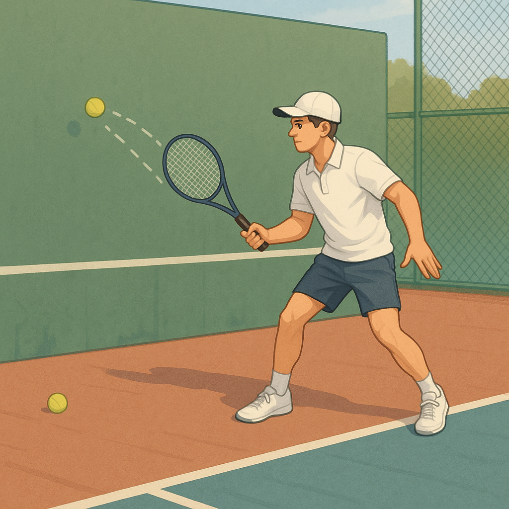 테니스 벽치기(벽 연습)의 효과와 방법 관련 사진