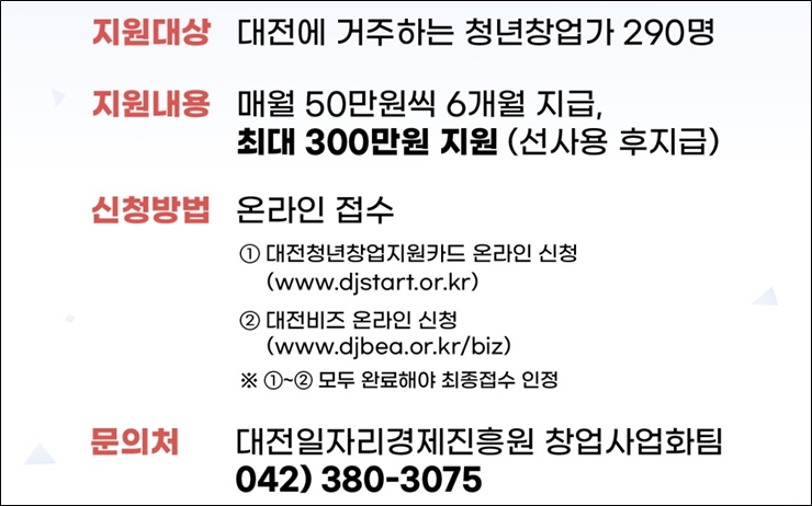 대전 청년창업지원카드