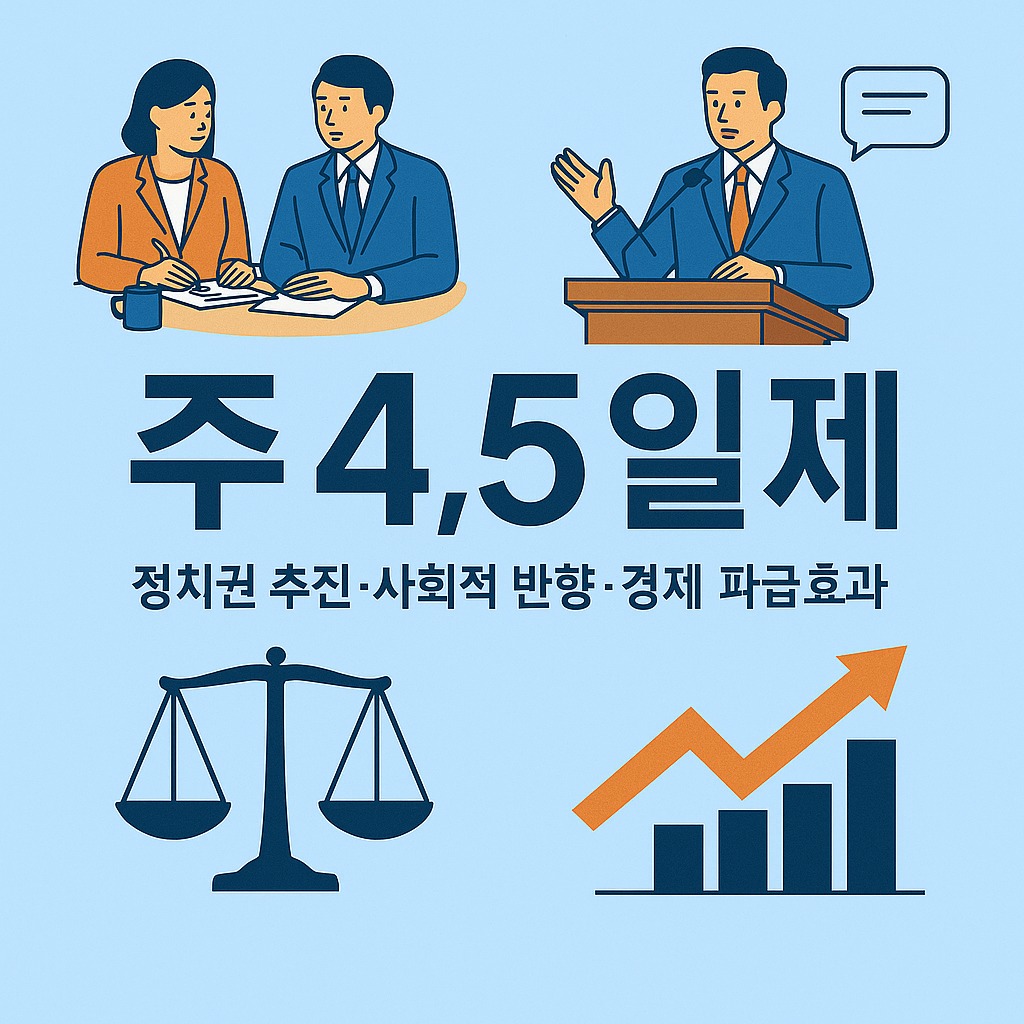주 4.5일제, 정치권 추진&middot;사회 반향&middot;한국 경제 파급효과 관련된 사진