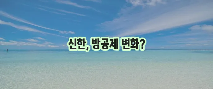 신한은행 주택담보대출의 MCI/MCG 중단과 방공제