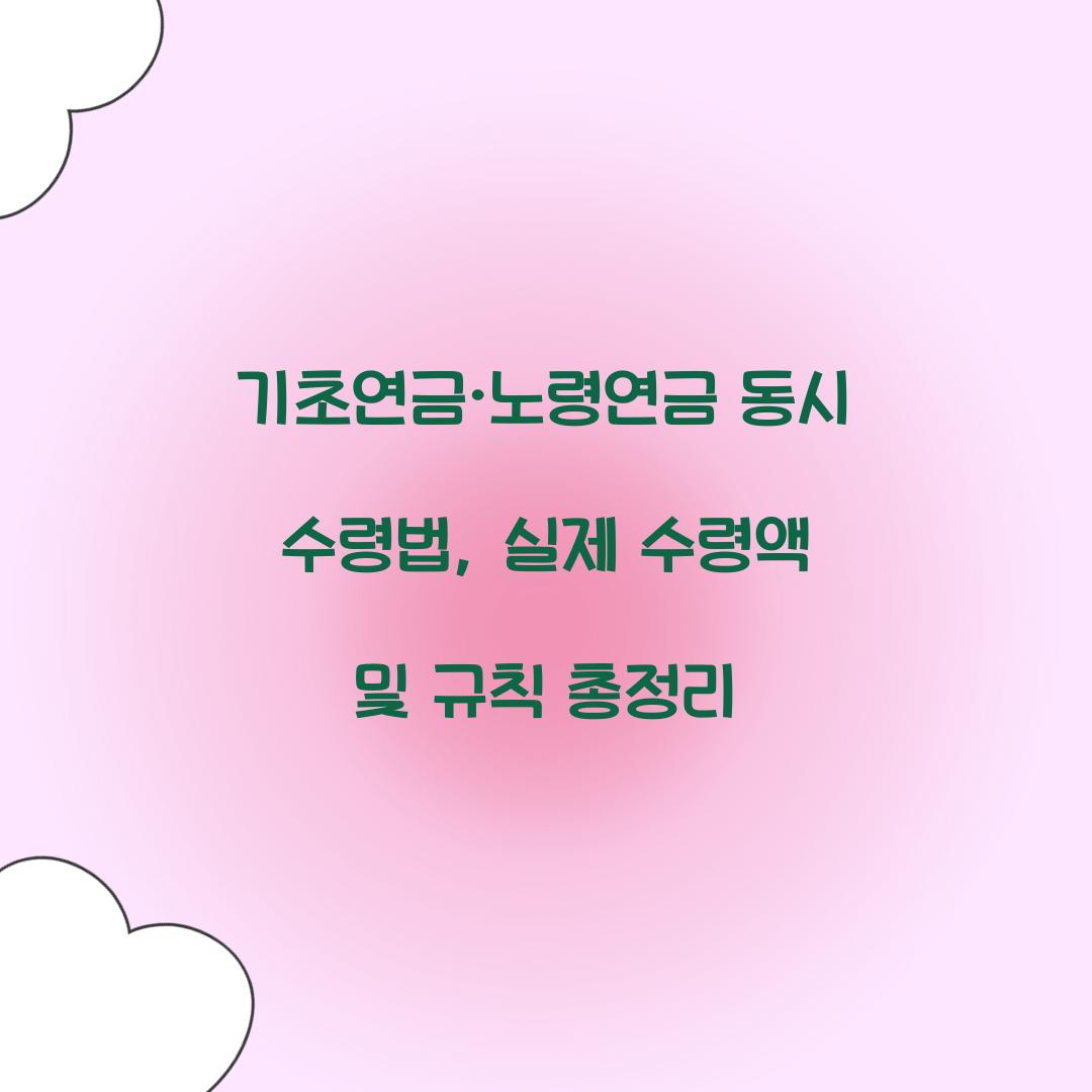 기초연금·노령연금 동시 수령법